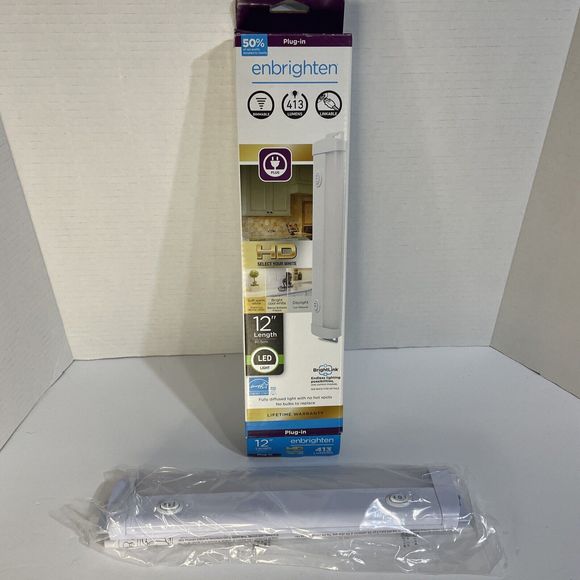 Enbrighten 12" LED Light 3 Settings 413 Lumens Dimmable Linkable 38938 Plug-in - Picture 1 of 12